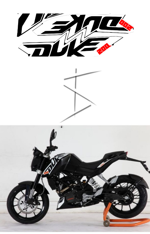 Duke 200 Old Model Sticker | Duke 200 2016 Model Sticker